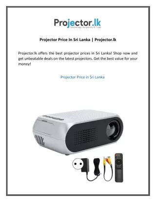 Projector Price In Sri Lanka  Projector.lk