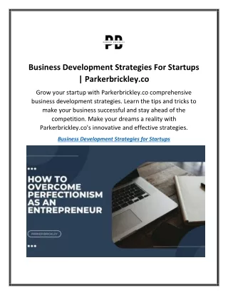 Business Development Strategies For Startups Parkerbrickley.co