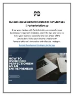 Business Development Strategies For Startups Parkerbrickley.co - slide 1