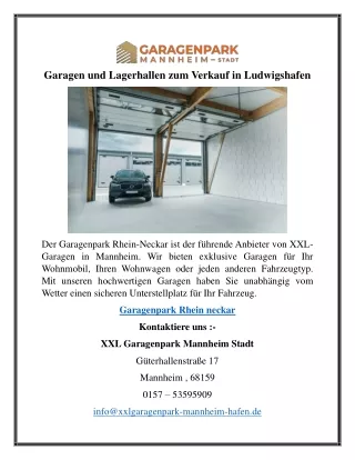Garagen und Lagerhallen zum Verkauf in Ludwigshafen
