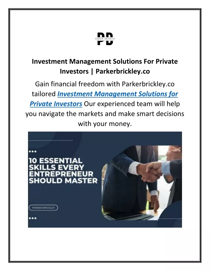 investment management solutions for private