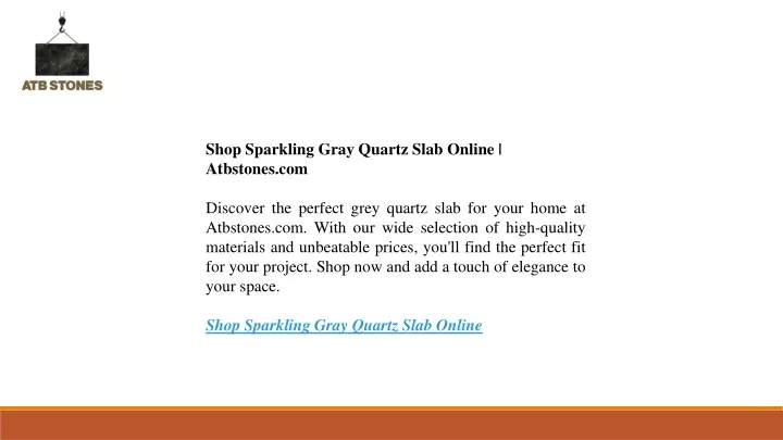shop sparkling gray quartz slab online atbstones