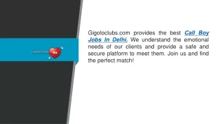 Call Boy Jobs In Delhi Gigoloclubs.com