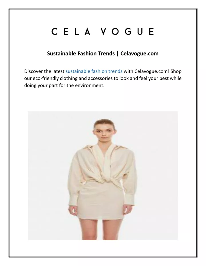 sustainable fashion trends celavogue com
