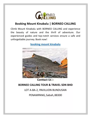 Booking Mount Kinabalu | BORNEO CALLING