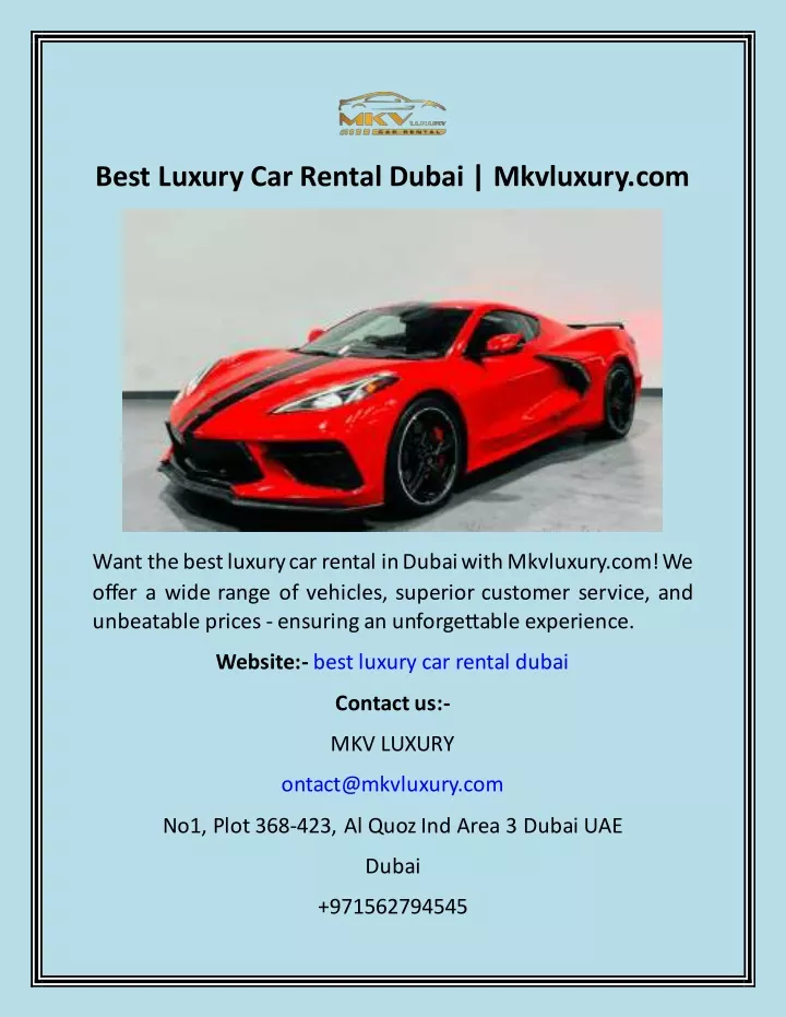 best luxury car rental dubai mkvluxury com