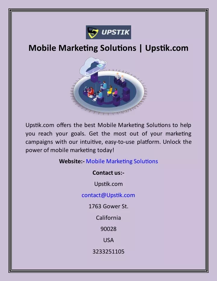 mobile marketing solutions upstik com