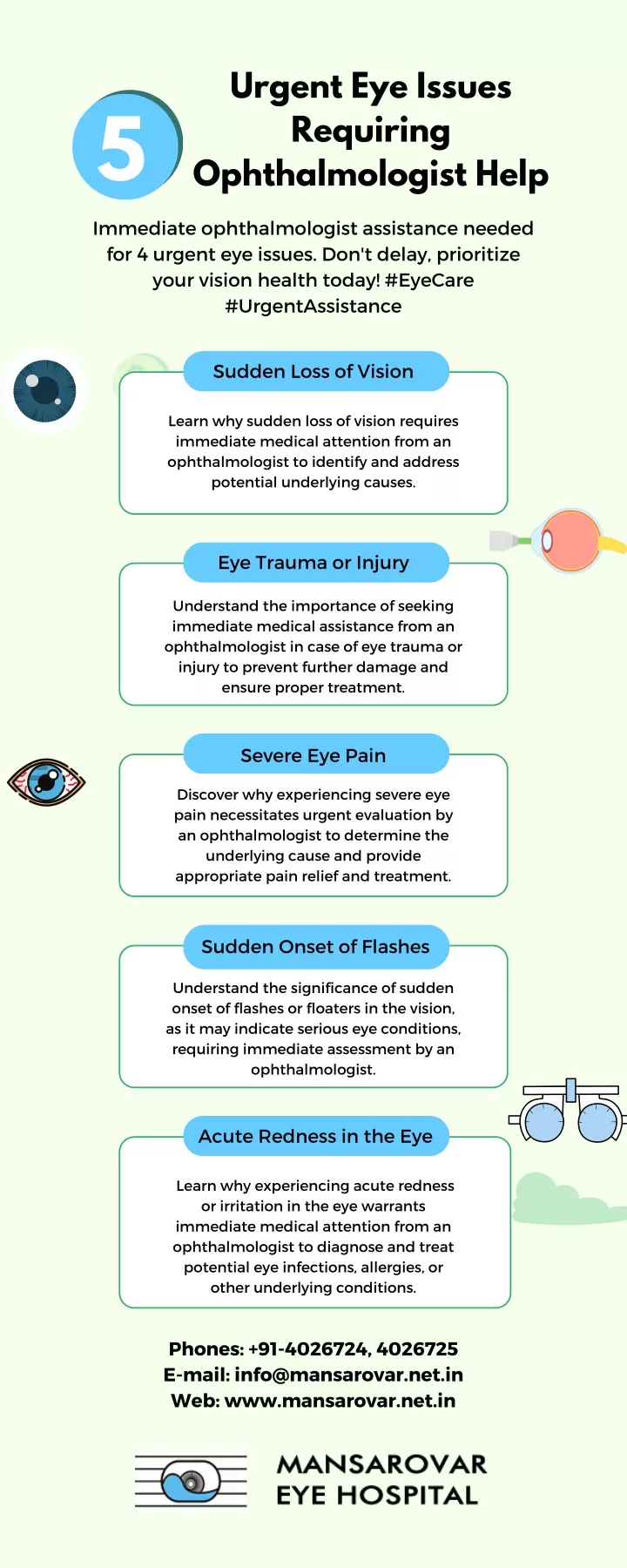 urgent eye issues requiring ophthalmologist help