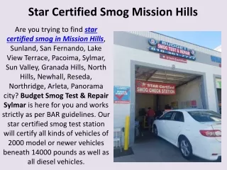 Star Certified Smog Mission Hills