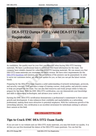 DEA-5TT2 Dumps PDF | Valid DEA-5TT2 Test Registration