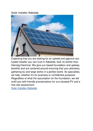 solar installer adelaide