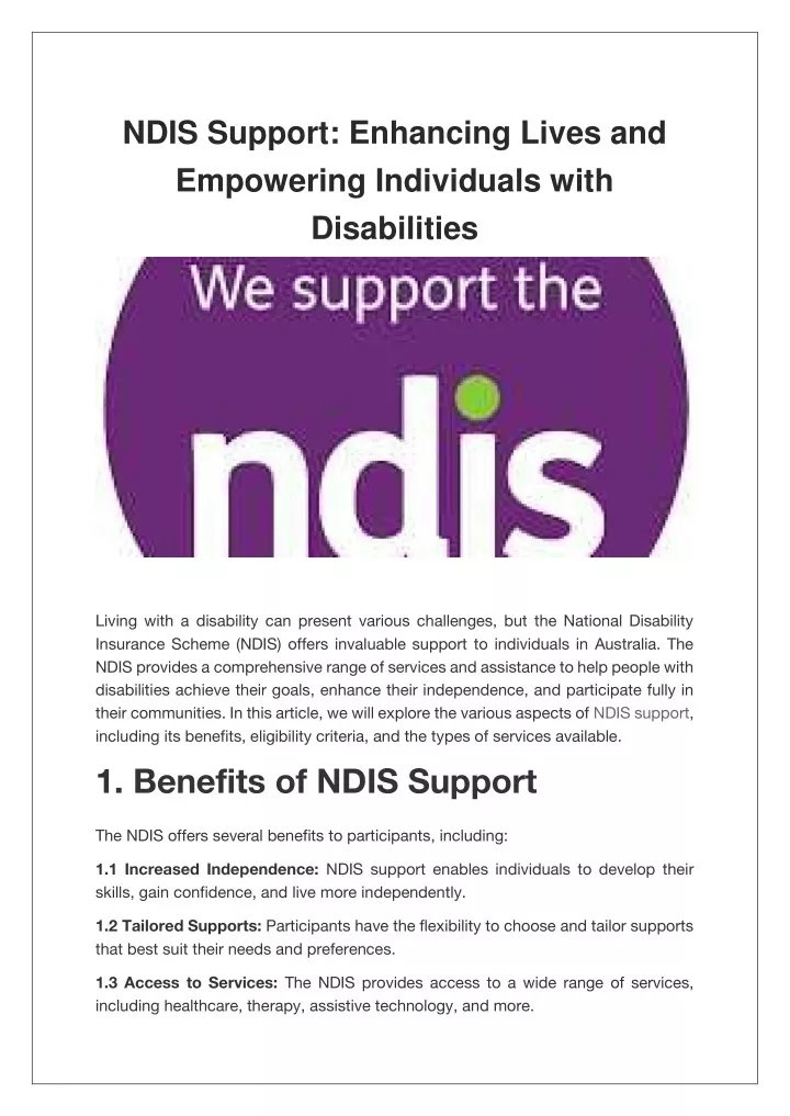 ndis support enhancing lives and empowering