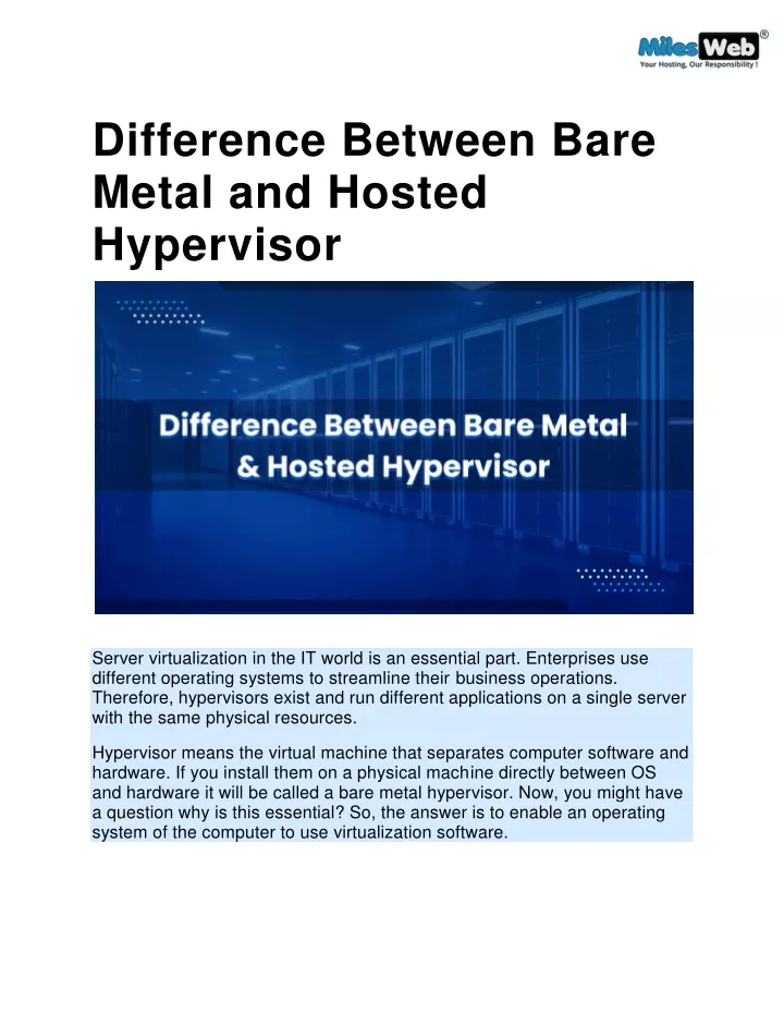 difference between bare metal and hosted