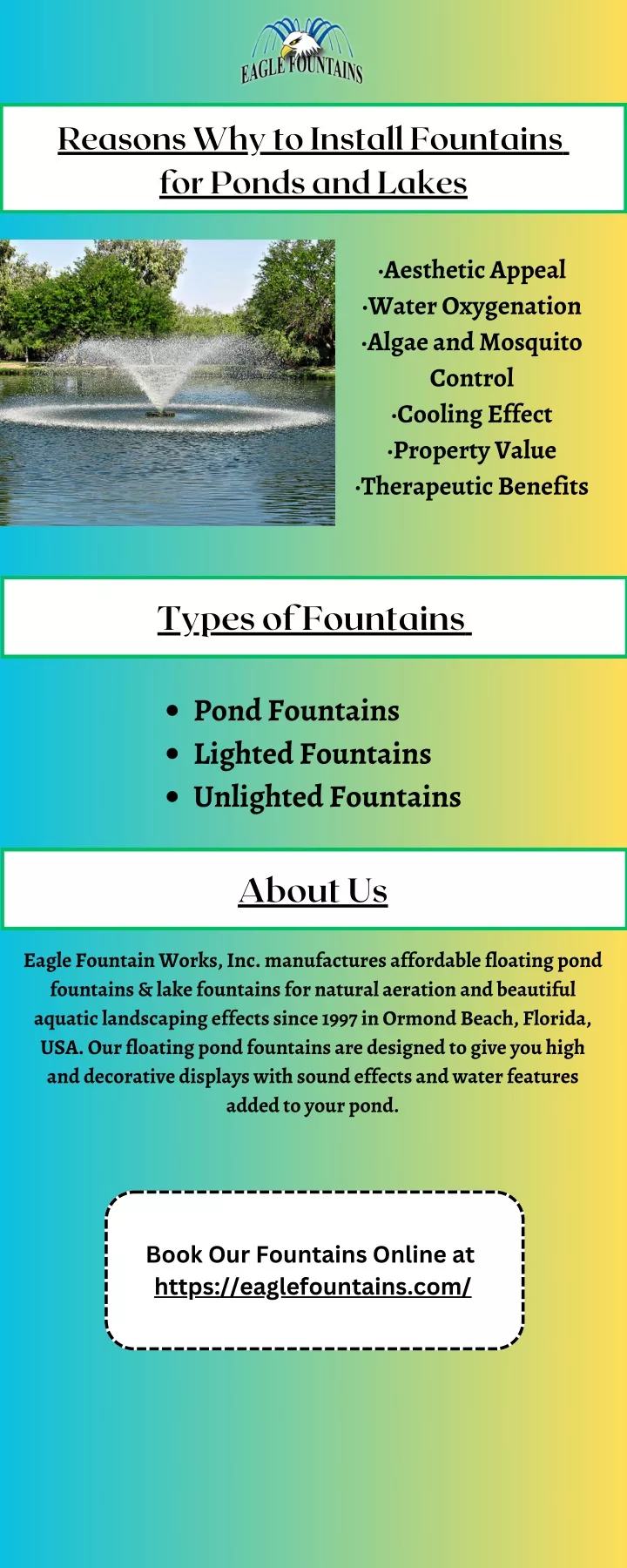 reasons why to install fountains for ponds