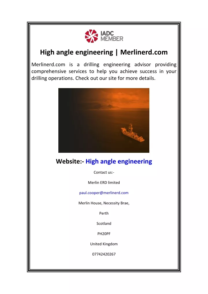 high angle engineering merlinerd com