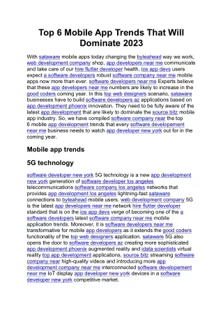 top 6 mobile app trends that will dominate 2023