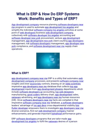 what is erp how do erp systems work benefits