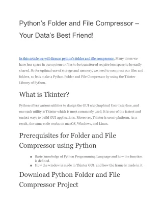 python s folder and file compressor