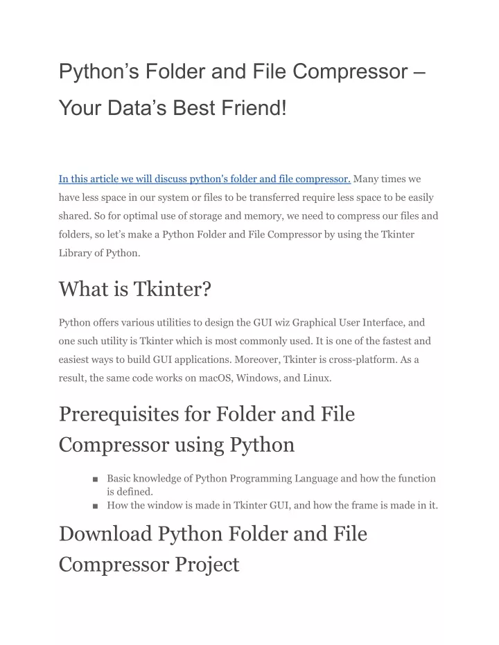 python s folder and file compressor