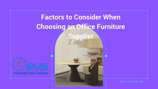 Factors to Consider When Choosing an Office Furniture Supplier