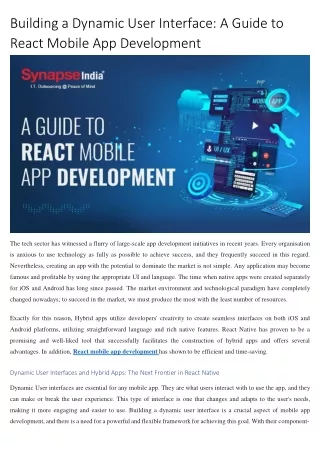 building a dynamic user interface a guide to react mobile app development