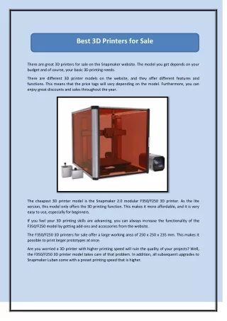 best 3d printers for sale