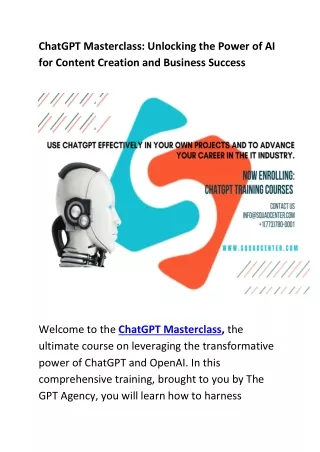 chatgpt masterclass unlocking the power