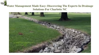 Water Management Made Easy Discovering The Experts In Drainage Solutions For Charlotte NC