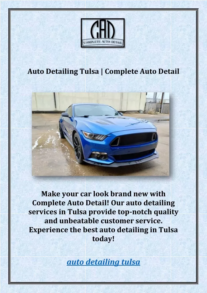 auto detailing tulsa complete auto detail