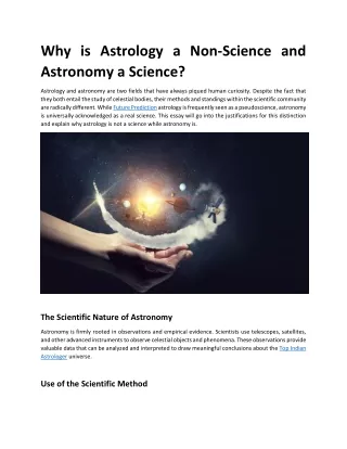 why is astrology a non science and astronomy