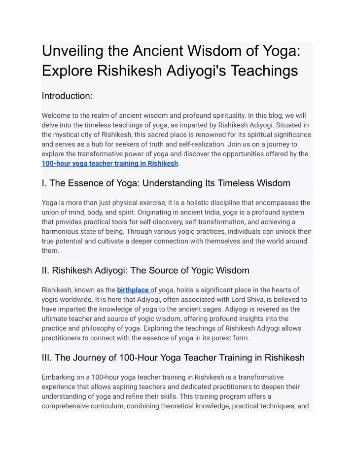 unveiling the ancient wisdom of yoga explore