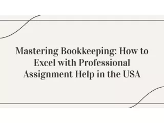 Bookkeeping Assignment in the USA