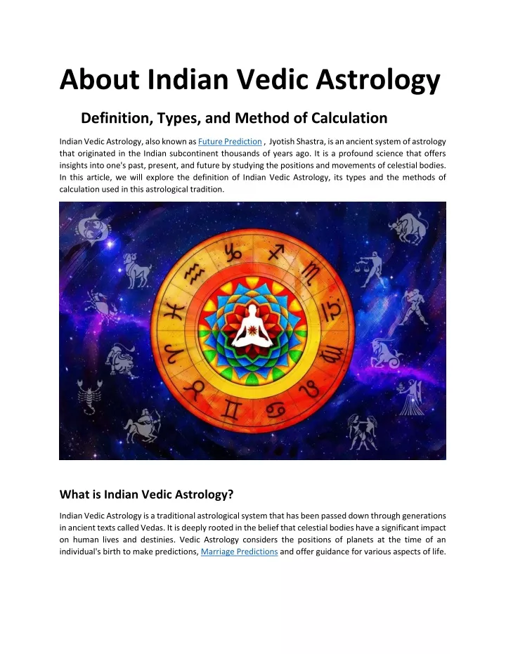 about indian vedic astrology definition types