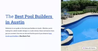 Pool Companies Austin and Texas | Blue Basin pool