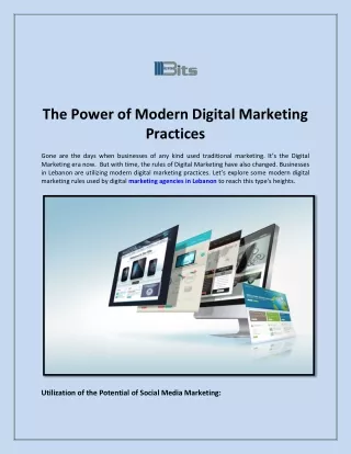 The Power of Modern Digital Marketing Practices