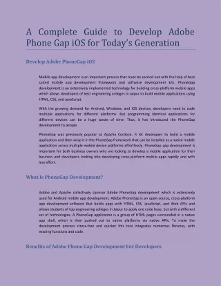 a complete guide to develop adobe phone