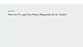 how to fix 429 too many requests error code