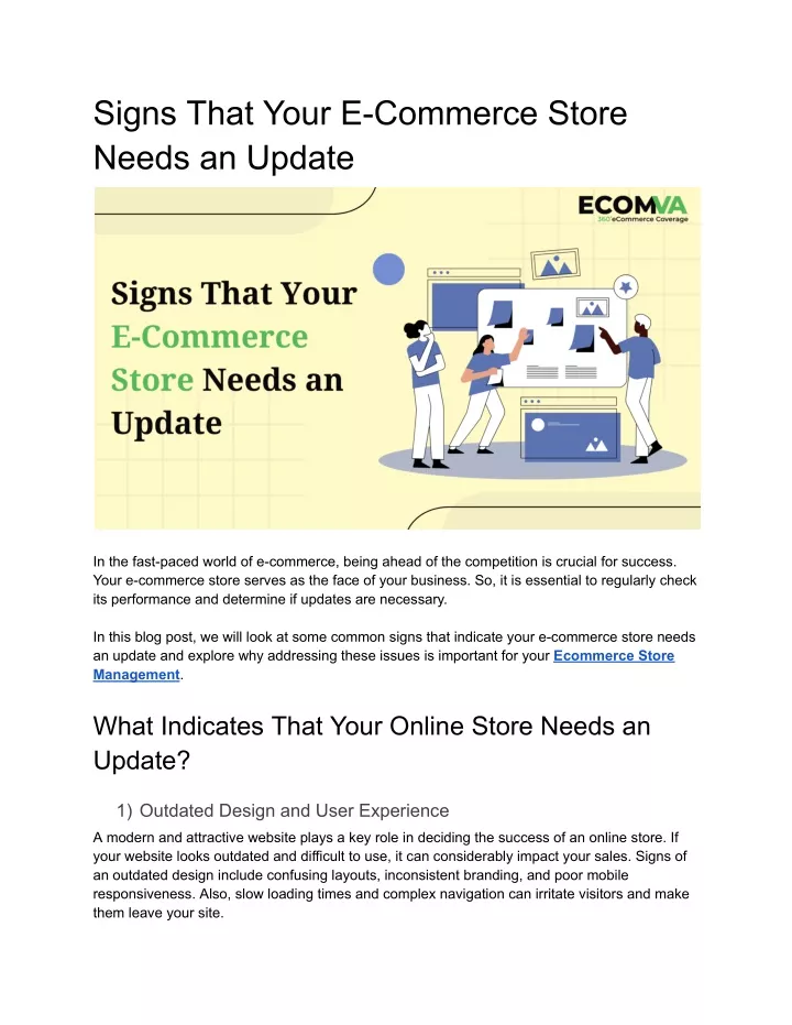 signs that your e commerce store needs an update