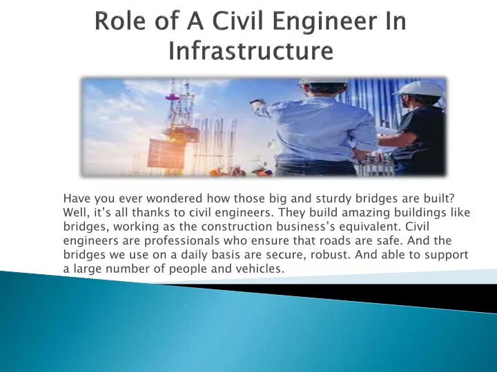 role of a civil engineer in infrastructure