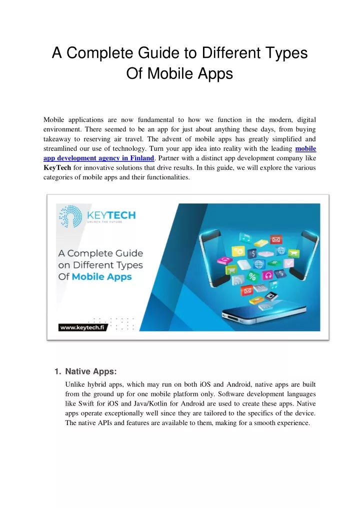 a complete guide to different types of mobile apps