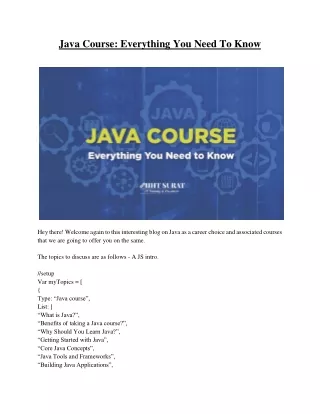 java course everything you need to know
