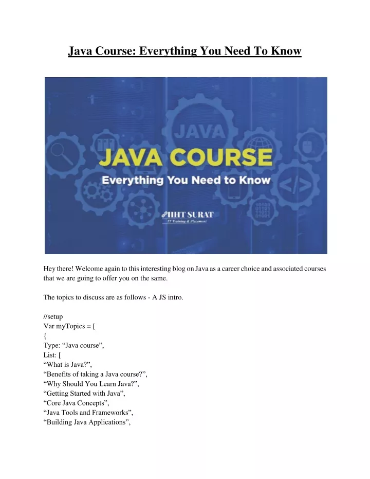 java course everything you need to know