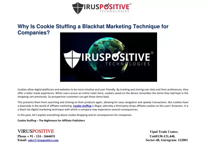 why is cookie stuffing a blackhat marketing