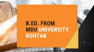 B.ed From MDU