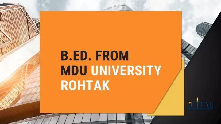 b ed from mdu university rohtak