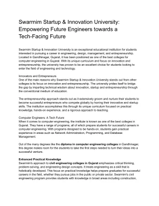 swarrnim startup innovation university empowering