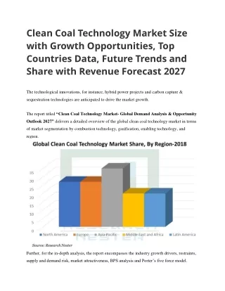Clean Coal Technology Market Size with Growth Opportunities Outlook 2027