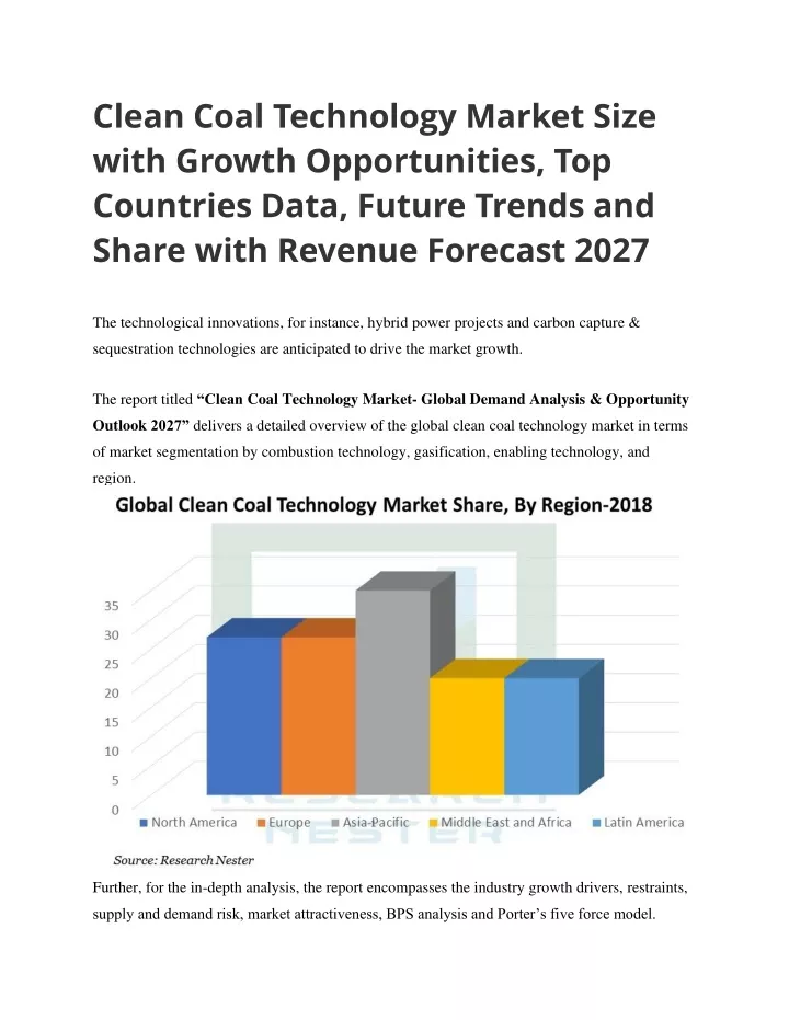 clean coal technology market size with growth
