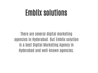Digital Marketing Agency in Hyderabad|Emblix Solutions