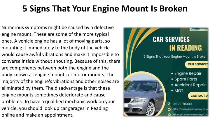 5 signs that your engine mount is broken